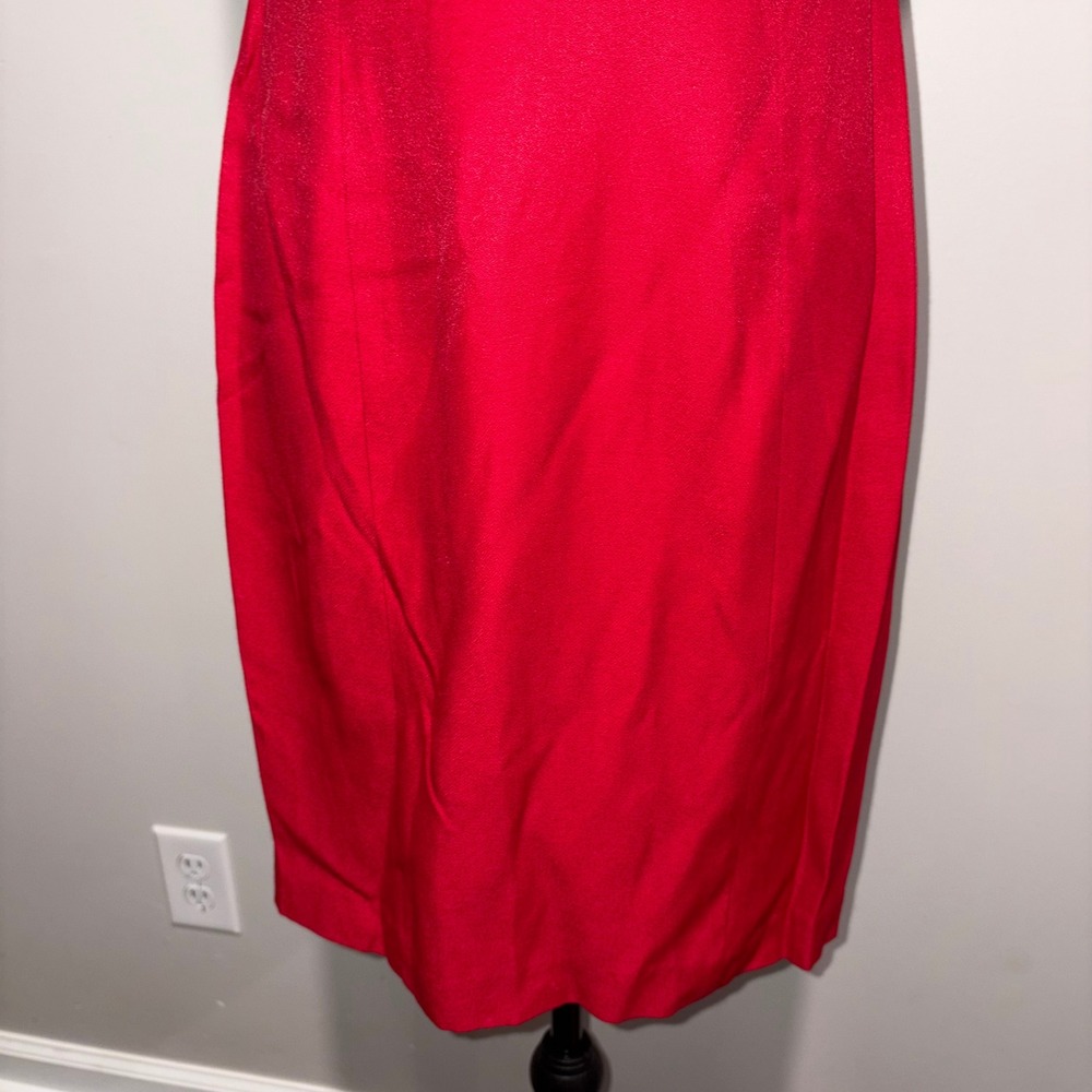 Vintage Strappy Back Sheath Dress Cocktail Women Size‎ 12 Red CDC Petites - Picture 5 of 13